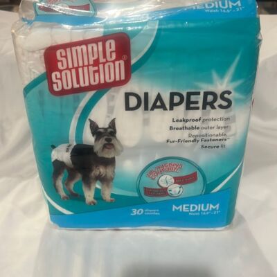 Simple solution disposable doggy diapers BRAND NEW medium waist 16.5'' to 21''