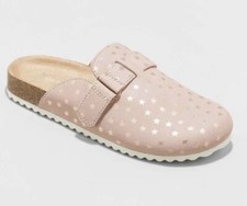 New Girls Perry Slide Slip-On Footbed Sandals - Cat  Jack Pink Stars Sz 13