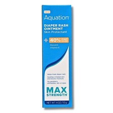 Aquation Diaper Rash Ointment Skin Protectant Max Strength, 40 Zinc, Vitamin E