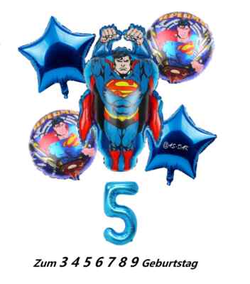 Superman Folien Helium Luft Ballon Für  3-9 Jungen Kinder Geburtstag Party Deco