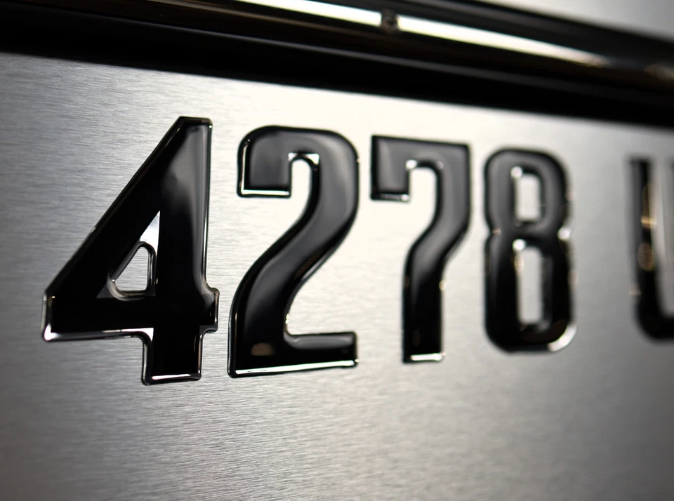 Premium 3D Domed Boat Registration Numbers – Sleek Black & Chrome Set of 16 - Image 3 of 4