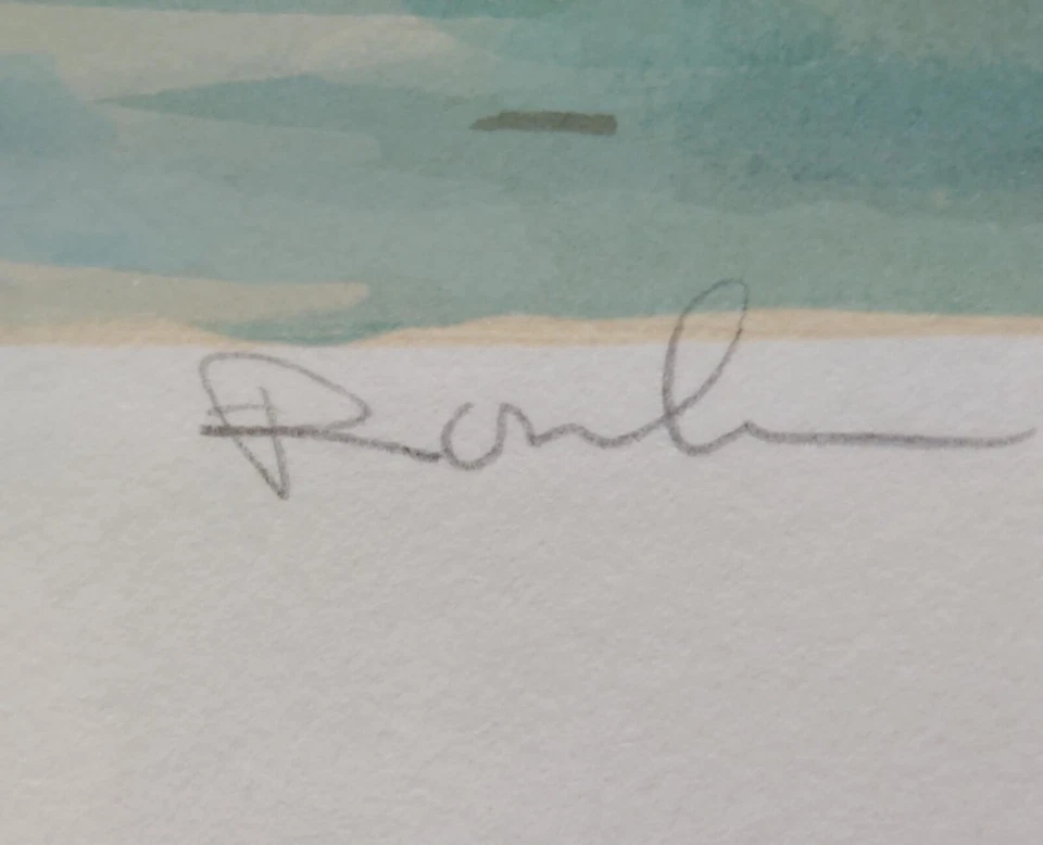 Pintura de Roulin Pastel Village Serigrafía Original Firmada Edición Limitada Certificado de Autenticidad Foto 2 de 4