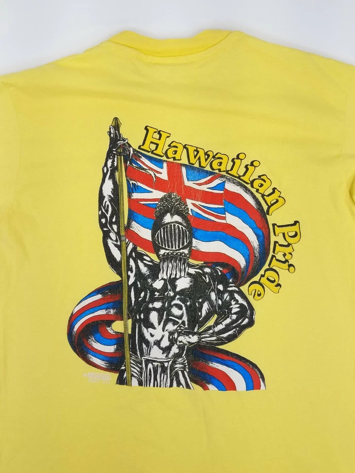 Camiseta británica vintage Hawaiian Pride amarilla grande hecha en EE. UU. Original 80’ Cool Foto 2 de 4