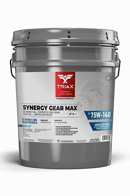 TRIAX Synergy Gear MAX 75W-140 GL-5, PAO Synthetic (5 Gallon Pail)