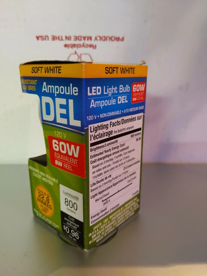 Super Bright 60W equivalent LED Light Bulb - Image 3 of 4