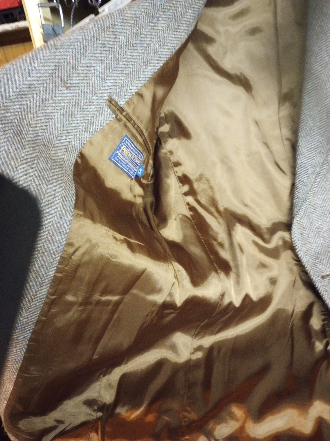 PENDLETON WESTERN BROWN TWEED WOOL & LEATHER BLAZ… - image 4