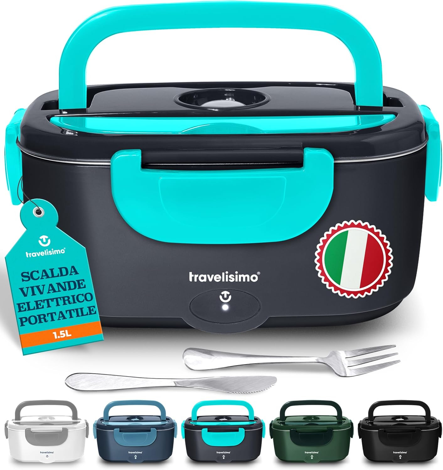 Scaldavivande Elettrico 80W 1.5L Porta Pranzo Acciaio Inox 220V 12V 24V