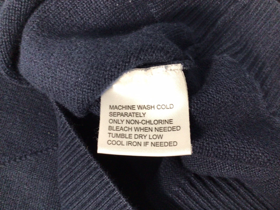 Alan Flusser Sweater Vest Men's L Cotton Navy Blue Knit Golf - Image 4 of 4