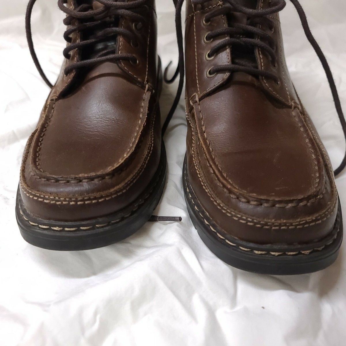 Dockers 90-33858 Mens 8M Brown Leather Ankle Lace Up Rubber 