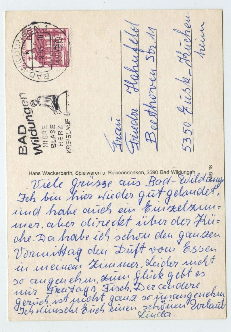 110815 Grüße aus Bad Wildungen Ansichtskarte, Werbestempel 18.8.