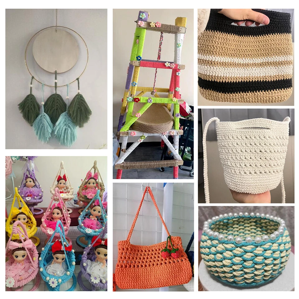 Cuerda de 100 m (328 pies) de 2 mm para manualidades, cuerda de algodón de color para envolver regalos Foto 4 de 4