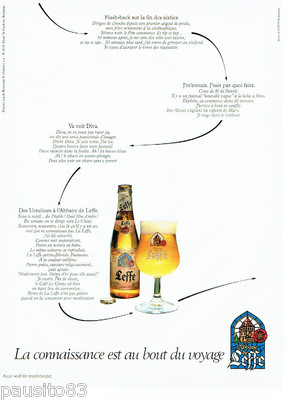 ADVERTISEMENT ADVERTISING 046 1988 la bière de l'Abbaye Leffe Fr. Bacon