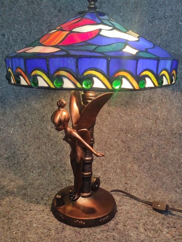 Disney Tinkerbell Buntglas Jody Daily Tiffany Stil Lampe kleinere Risse selten