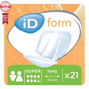 ONTEX 21 x iD Form Super |Size 2 Adult Unisex Incontinence Pads |1 Pack of 21