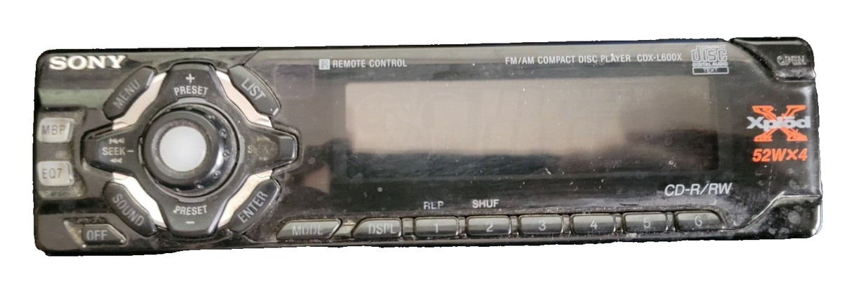 Sony CDX-L600X Xplod 52WX4 Automotive AM/FM Radio FACEPLATE ONLY