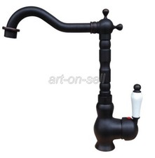 Black Bathroom Basin Vessel Sink Vanity Mixer Faucet Single Handle Hole Tap