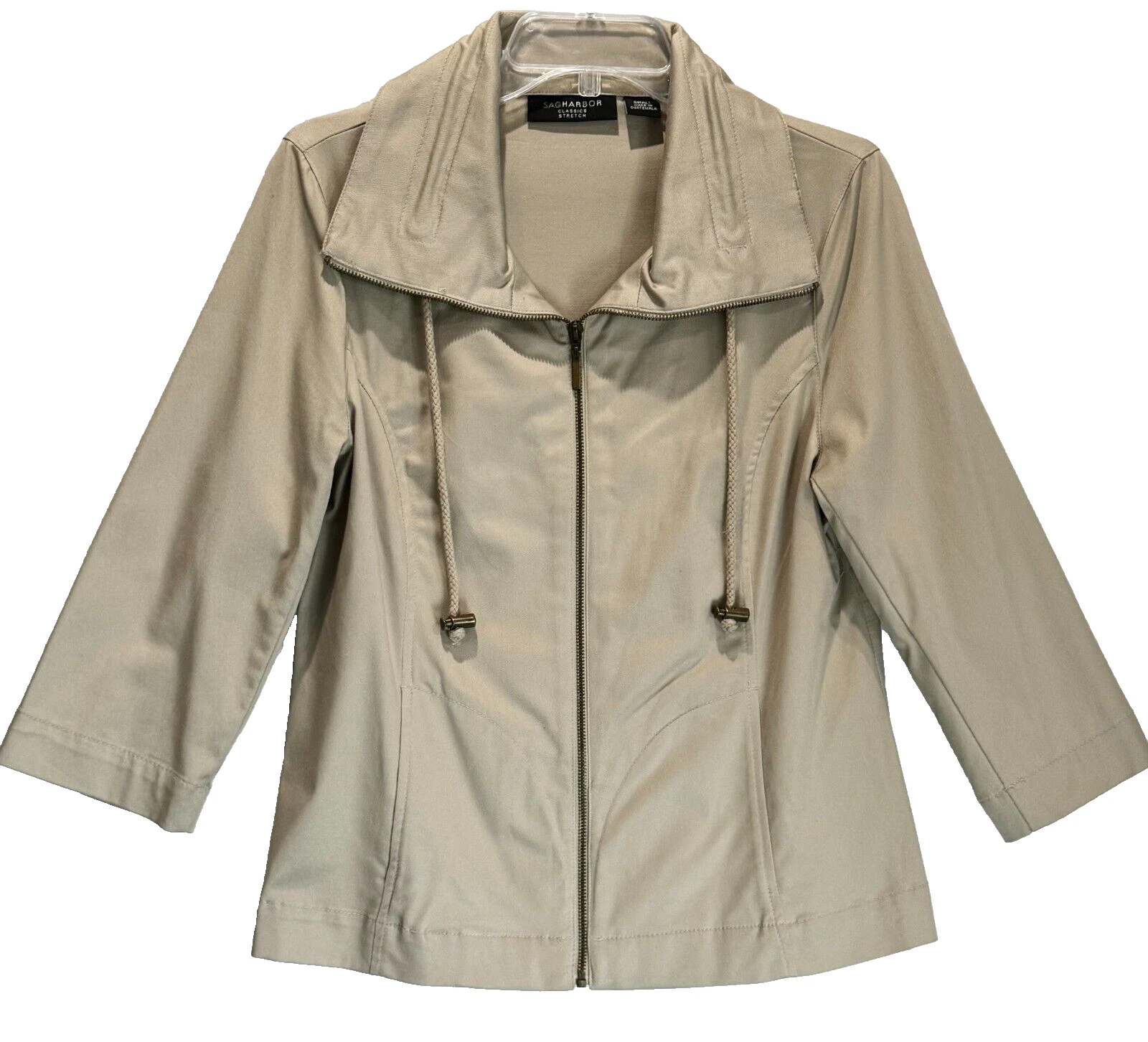 VETEMENTS Sag Harbor Giacca Donna Piccola Beige Tasche Elasticizzata Estilo S93160 Manica 3 4