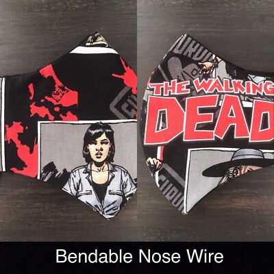 TV The Walking Dead Lined Face Mask Halloween Cotton Gauze Bendable Nose Wire