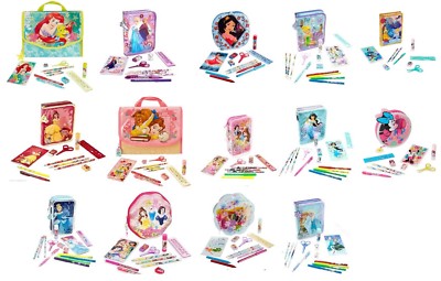 Disney Store Zip Up Art Case Stationary Kit School Supplies Pencils Markers NEW