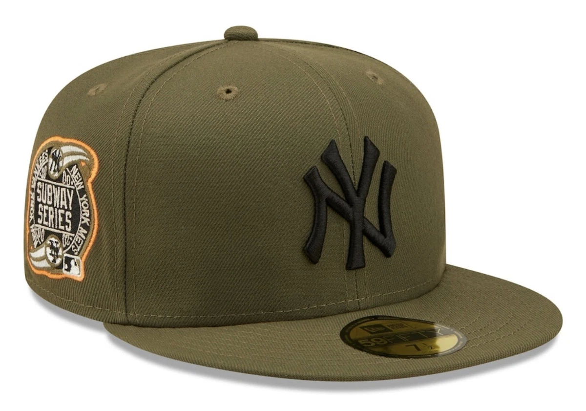 Army green top yankees hat