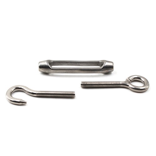 Gancio/Occhio Rigging Vite Acciaio Inox Fibbia Girevole Corpo Aperto Filo Corda Tensionatore - Foto 5 di 10
