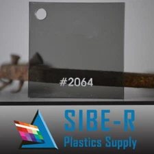 GREY TINTED CLEAR SMOKED ACRYLIC PLEXIGLASS 1/8" X 12" X 24" PLASTIC SHEET