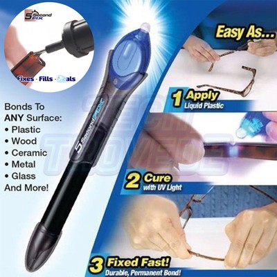 DIY 5 Second Glass Welding Compound Glue UV Light Quick Fix Liquid Tools ASS