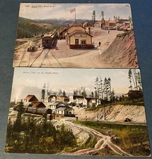 2 1910-11 Arrow Colorado Depot Postcards Moffat Road Railroad 