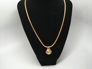 Authentic VTG SIGNED PREMIER DESIGNS GOLD PLATED CITRINE CRYSTAL PENDANT NECKLACE - MINT!