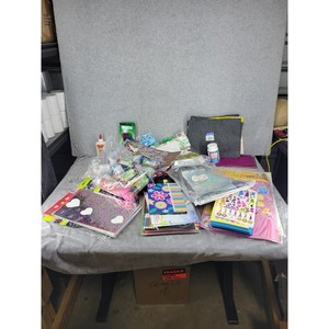 17lbs Craft Supplies Lot Stickers Paper Glue Pens Felt Glitter Crafting Kit