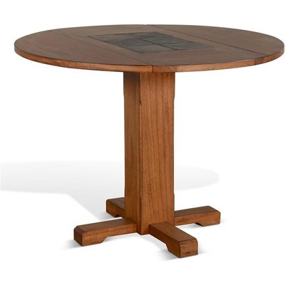 Sunny Designs Sedona 40'' Drop Leaf Mindi Wood Table in Rustic Oak