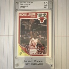 Fleer 1989-90 #21 Michael Jordan Chicago Bulls NBA Graded Rookies Authenticated