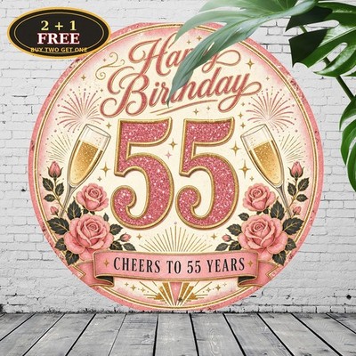 Inspirational Star Bloom Birthday Quote Round Tin Wall Sign