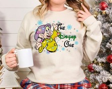 The Dopey One Christmas Lights Winter Snowflakes Sleepy Dwarf Xmas Sweatshirt