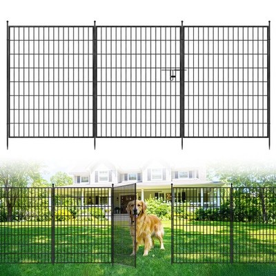Garden Fence Metal No Dig Fence Animal Barrier Decorative Outdoor Dog Fence