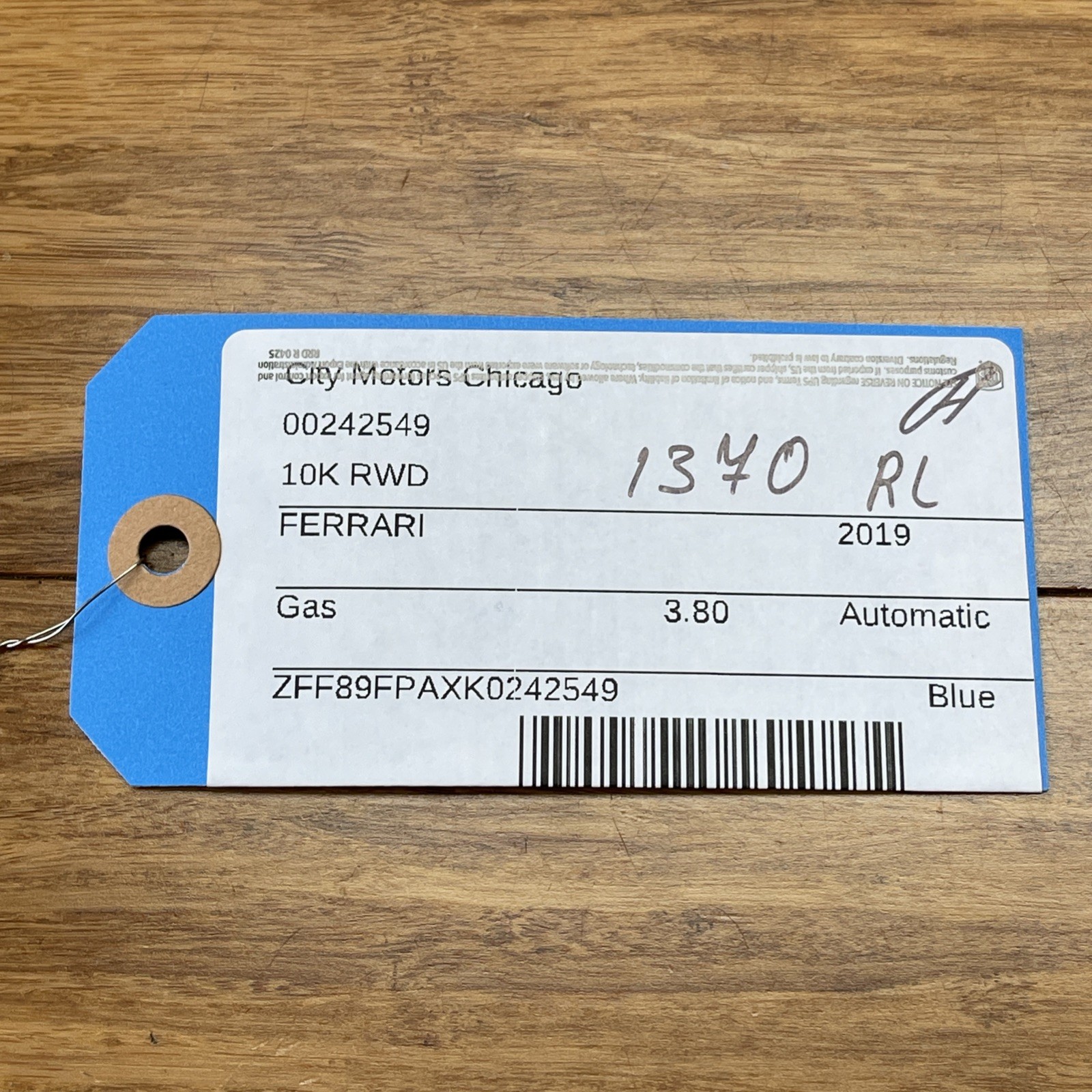 2017-2023 Ferrari Portofino F164 Rear Left Upper Quarter Panel Trim OEM *NOTE*