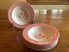 Vintage Mainstays Red Checked Rooster Bowls Set Of 5