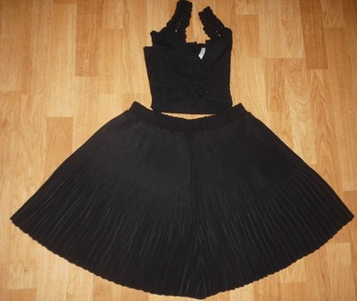 VERA MODA DAMEN PLISSEEROCK GR M  FALTENROCK HOSENROCK ( SKORT)  + AMISU TOP