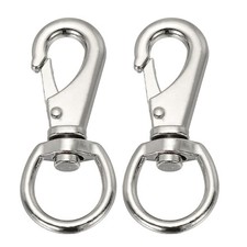 PATIKIL 2Pcs Flag Swivel Snap Clips, 2.7 Inch Heavy Inch, Silver Tone
