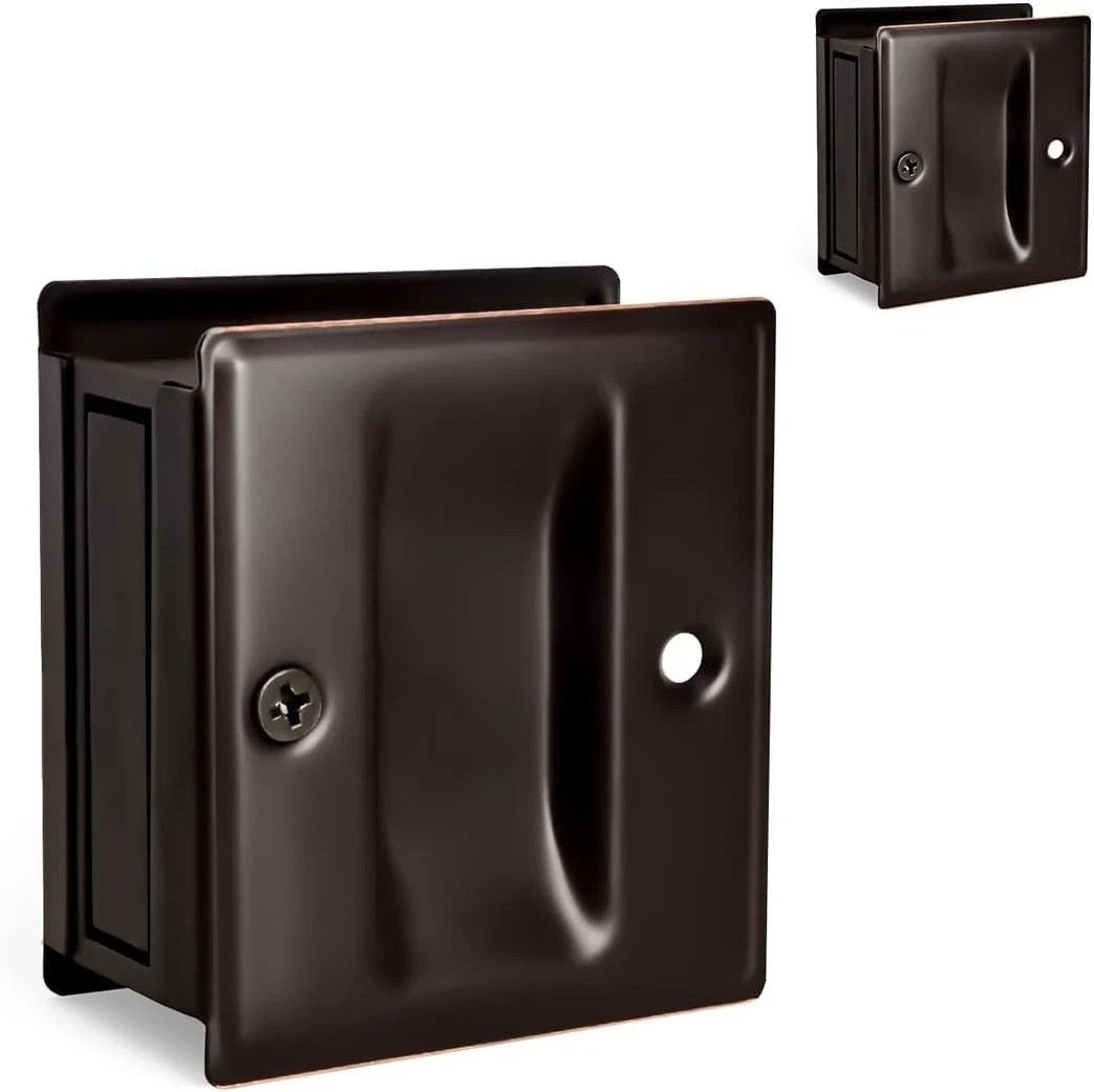 2 Pack Privacy Pocket Door Pull No Switch Plate - Replace Old or Damaged Hardware