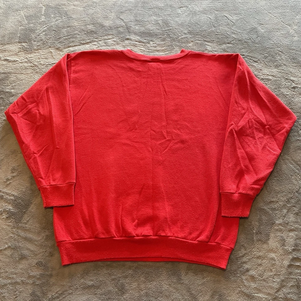 VTG 90s Indiana University Sweatshirt Mens XL Red Pullover Hoosiers 80s USA Made - Image 4 of 4