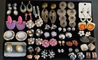 vintage costume jewelry clip on earrings Lot
