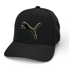 Puma Men's Polyester Baseball Cap Black with Black Puma-Stretch Fit L/XL 8502