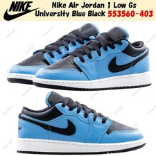 Nike Air Jordan 1 Low Gs University Blue Black 553560-403 Size 3.5Y-7Y
