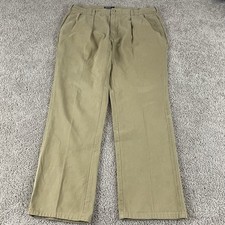 Vintage Polo Ralph Lauren Pants Mens 34x28 Preppy Khaki Pleated Made USA 90s T31