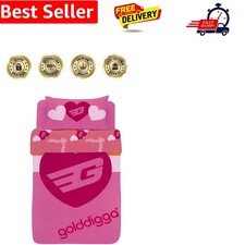 Pink Banded Heart' Single Bedding Set - Great Gift Idea - Children's Designer...