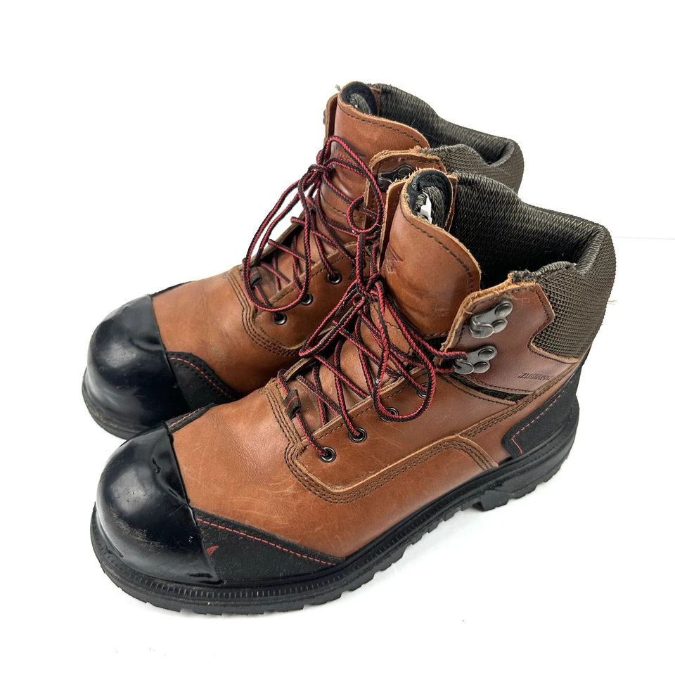 Red Wing Boots Mens 7.5 Brown Leather Lace Up Safety Cap Toe Workwear 4803 READ - Image 3 of 4