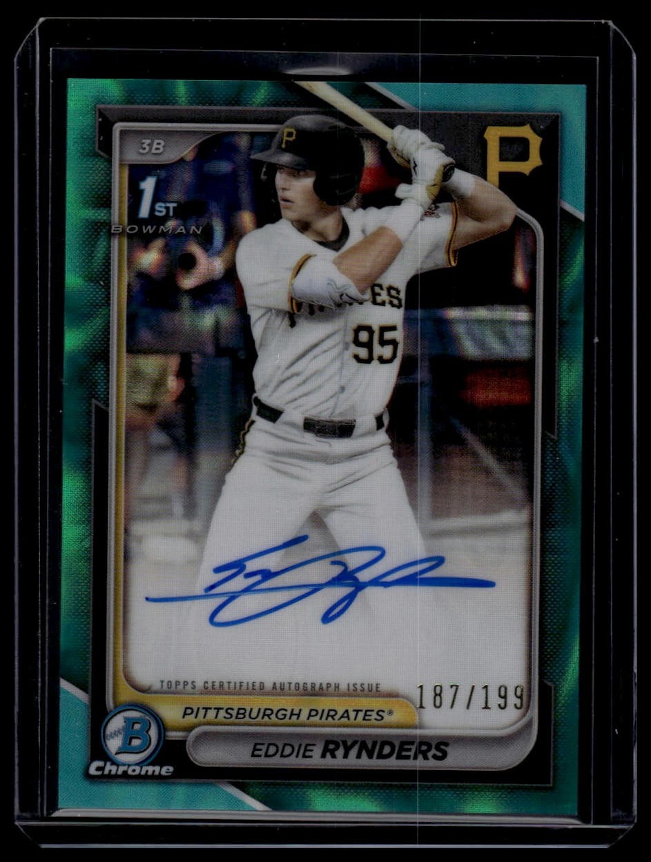 2024 Bowman Draft #CPA-ER Eddie Rynders Chrome Auto Aqua Lava Ref #/199