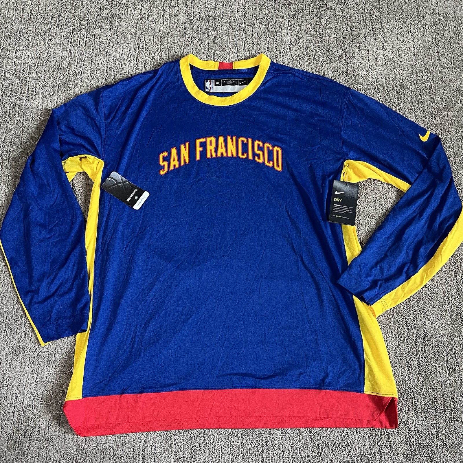 Nike NBA Golden State Warriors San Francisco Shooting Shirt Men's Size XL Tall