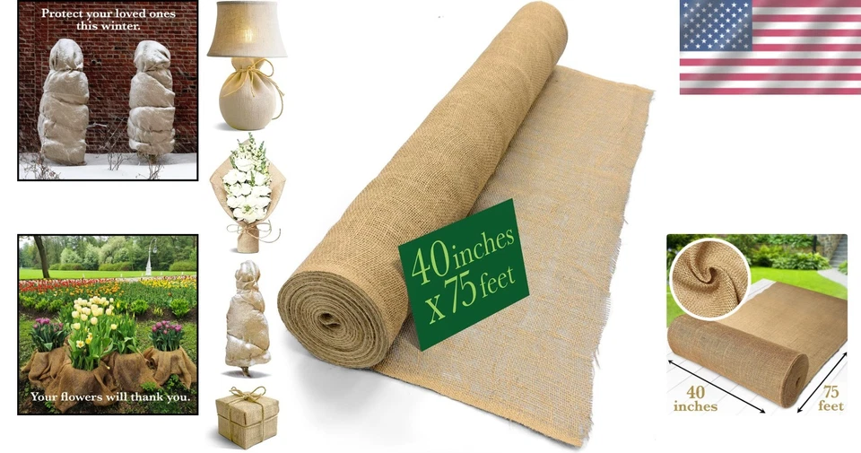 40" x 75' Natural Jute Burlap Fabric Roll - Eco-Friendly Garden Wrap and Vers... - Image 2 of 4